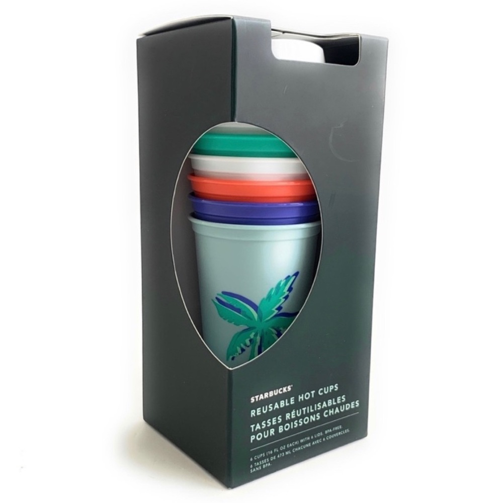 SOLD Starbucks Summer 2020 6 New Reusable Tropical Hot Cups Tumbler Vacation